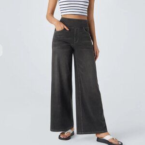 Halara baggy wide leg washed stretchy jeans - medium